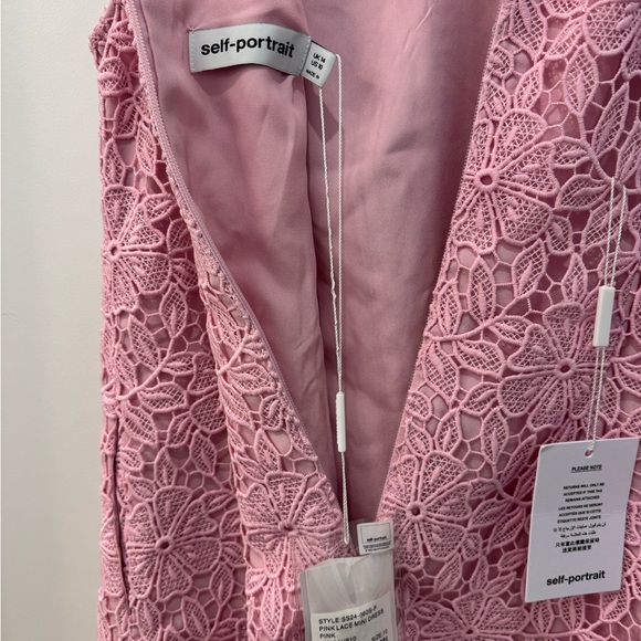 Self-Portrait - Pink Lace Mini Dress - NWT - Picture 8 of 10